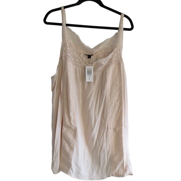 Torrid Women's Plus Size Off-White Gauze Flowy Crochet Trim Cami - Size 5 - NWT - Picture 1 of 10